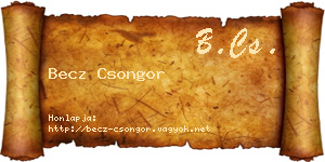 Becz Csongor névjegykártya